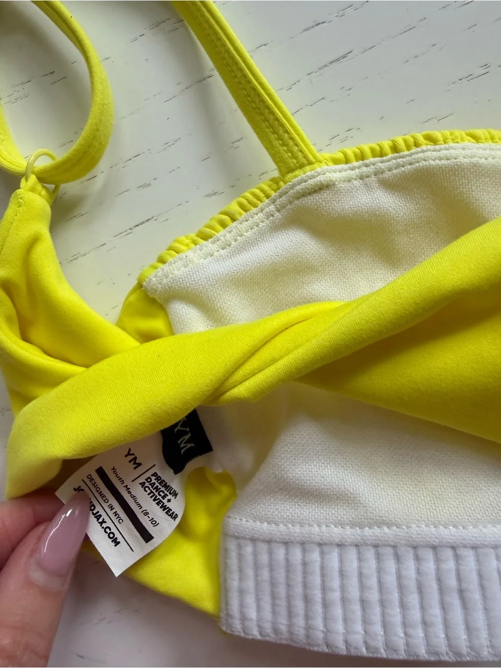 Jo & Jax Girls' Yellow Smocked Dance Crop Top - Adjustable Straps